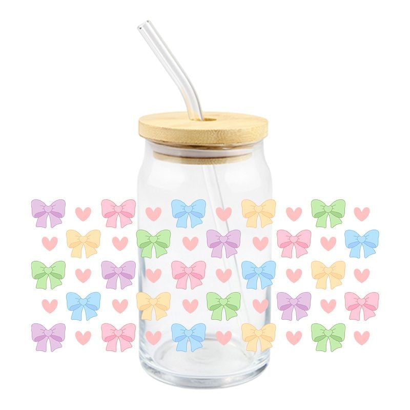 Pastel Bows | UVDTF Can Glass Wrap