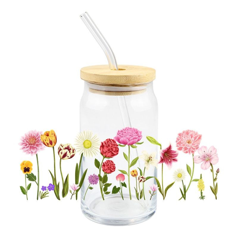 Wild Pansies | UVDTF Can Glass Wrap