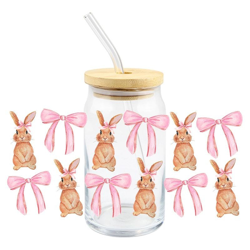 Bunnies & Bows | UVDTF Can Glass Wrap