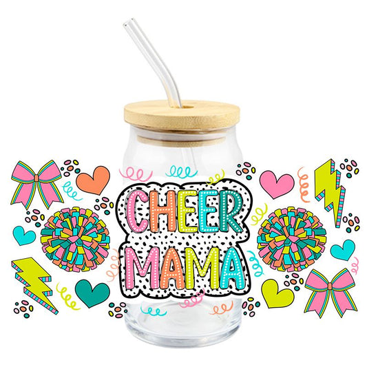 Cheer Mama | UV DTF Can Glass Wrap