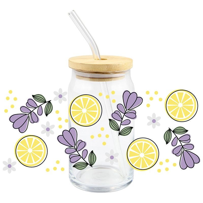 Lemons & Lavender | UVDTF Can Glass Wrap