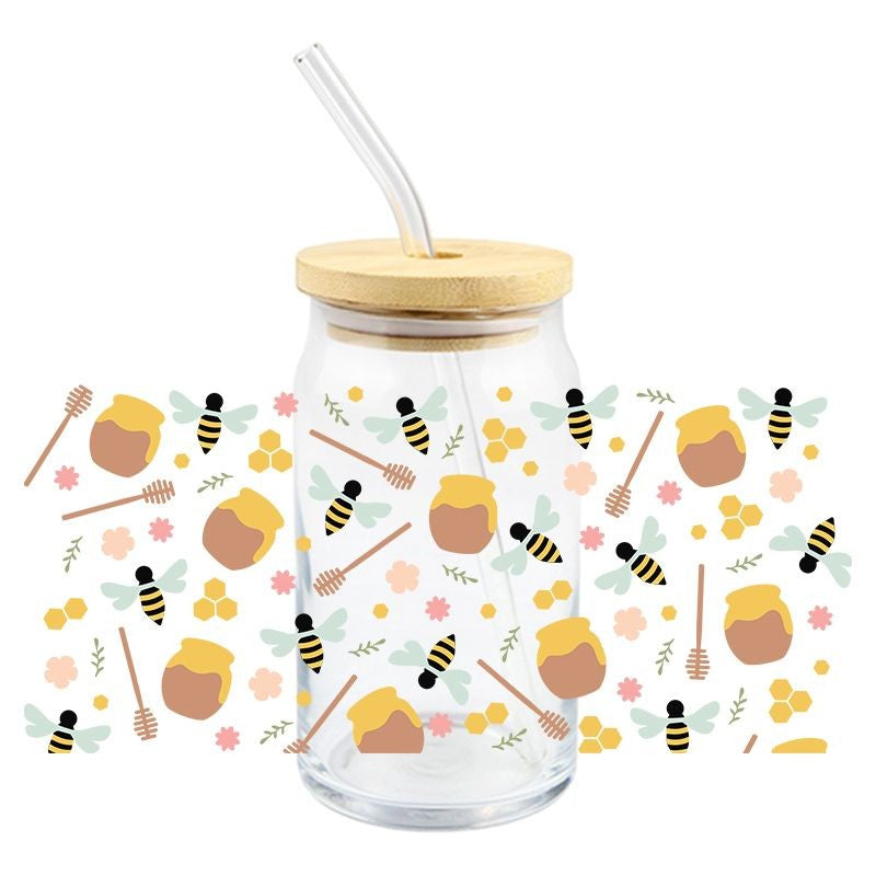 Honey Pots & Bees | UVDTF Can Glass Wrap