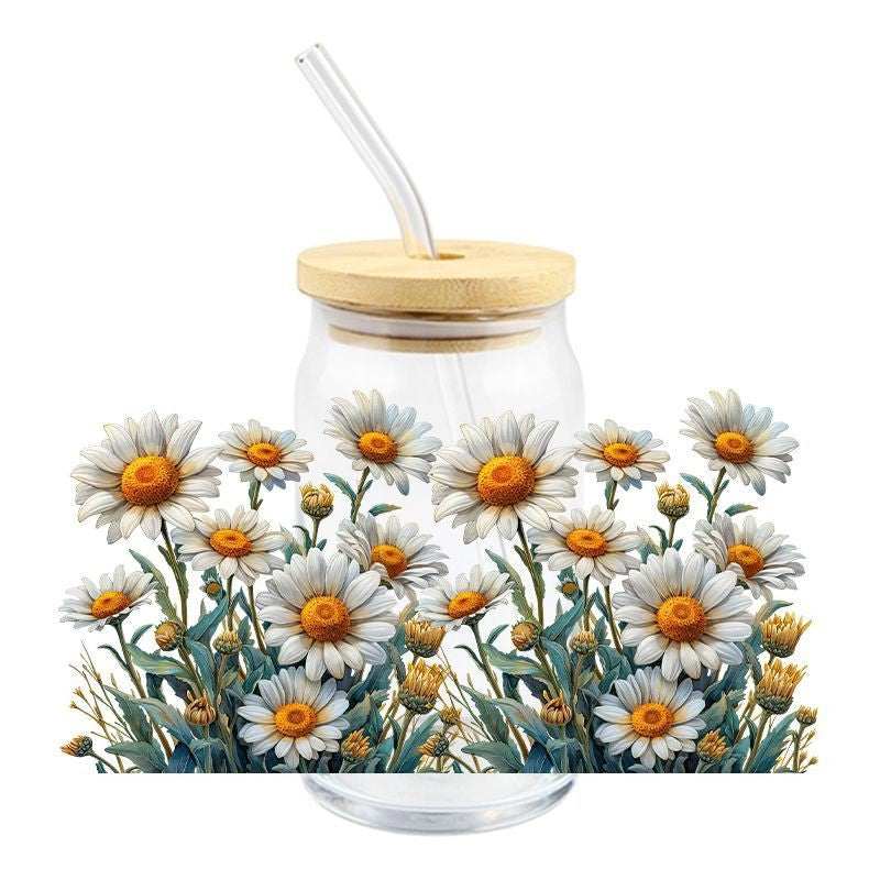 Blooming Daisies | UVDTF Can Glass Wrap