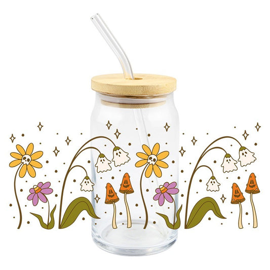 Ghost Flowers | UVDTF Can Glass Wrap