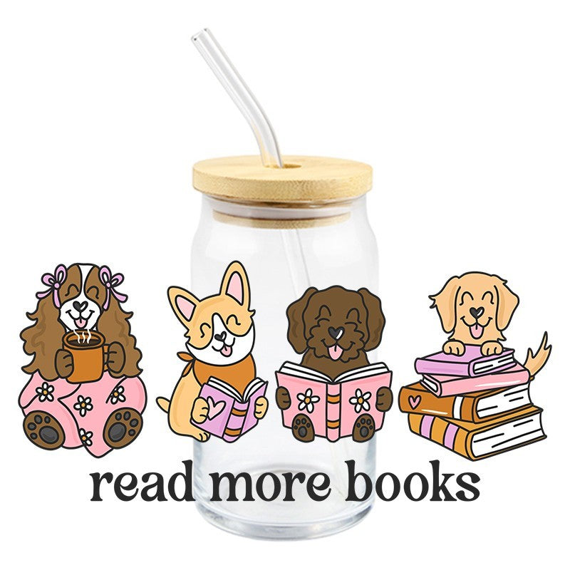 Read More Books Dogs | UVDTF Can Glass Wrap