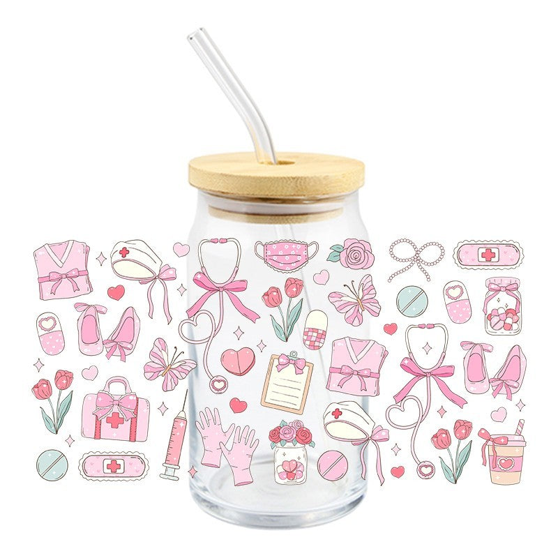 Pink Nurse Life | UVDTF Can Glass Wrap
