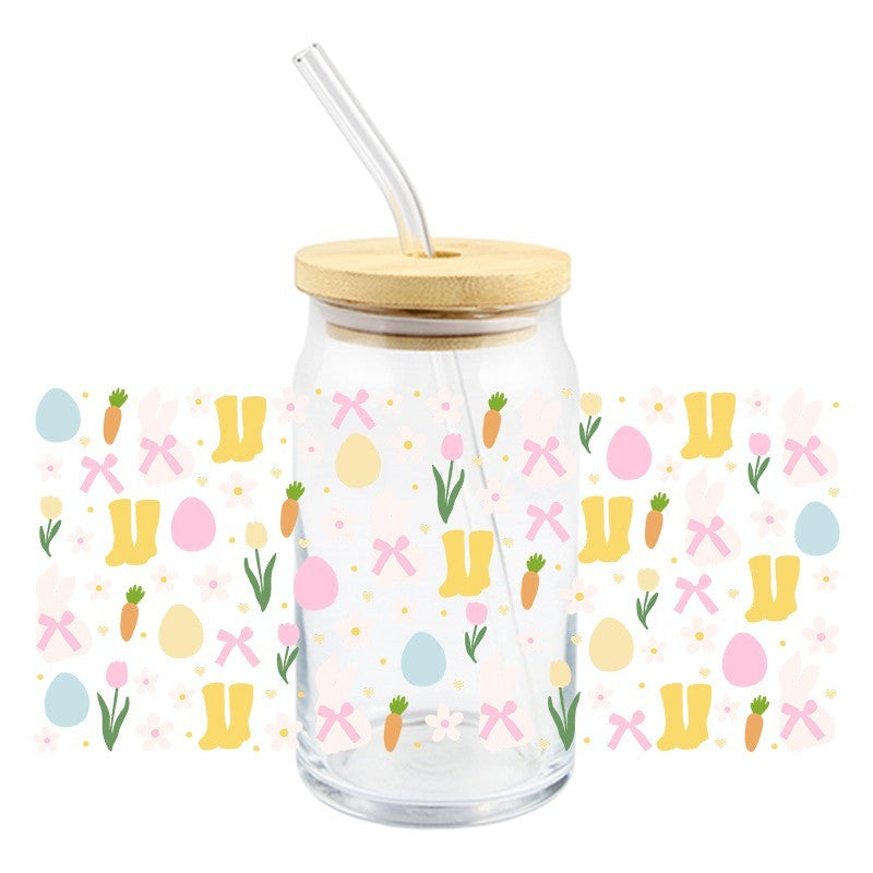 Spring Icons | UVDTF Can Glass Wrap