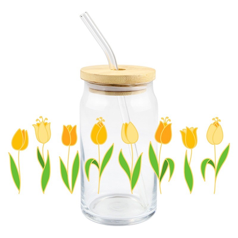 Yellow Tulips | UVDTF Can Glass Wrap