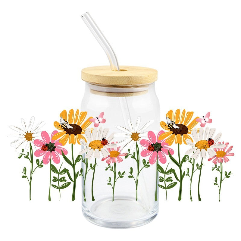 Wildflowers  | UVDTF Can Glass Wrap