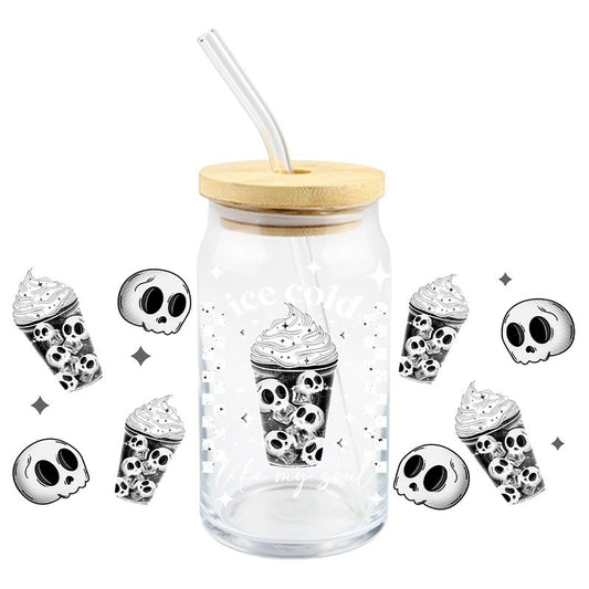 Ice Cold Like My Skull | UVDTF Can Glass Wrap