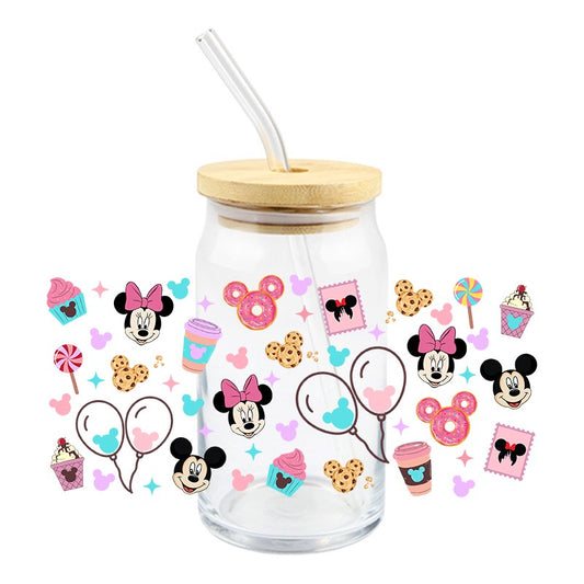 Girl Mouse & Icons | UVDTF Can Glass Wrap