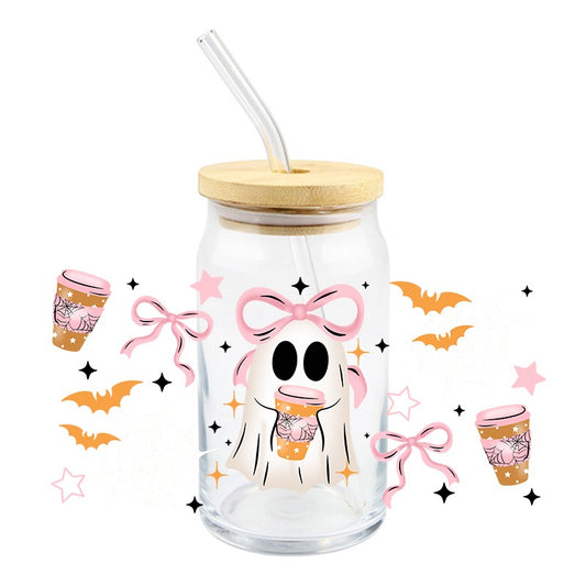 Ghostie w/ Cup | UVDTF Can Glass Wrap