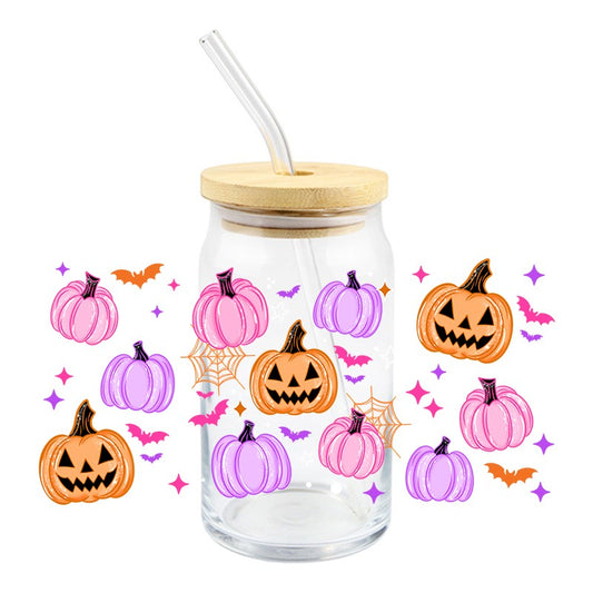 Bright Pumpkins | UVDTF Can Glass Wrap