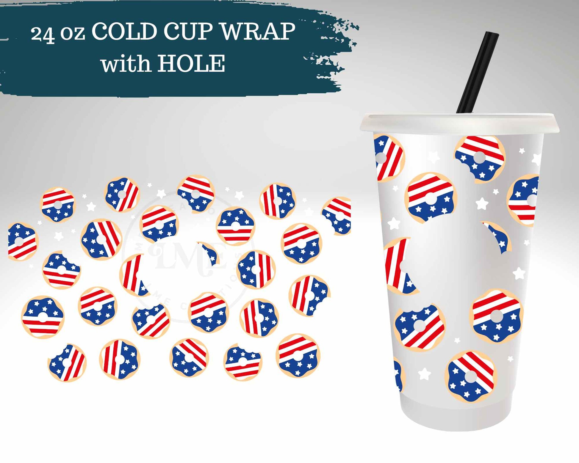 Patriotic Donuts | Cold Cup Wrap