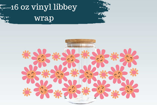 Kawaii Daisies | 16 oz Libbey Can Glass
