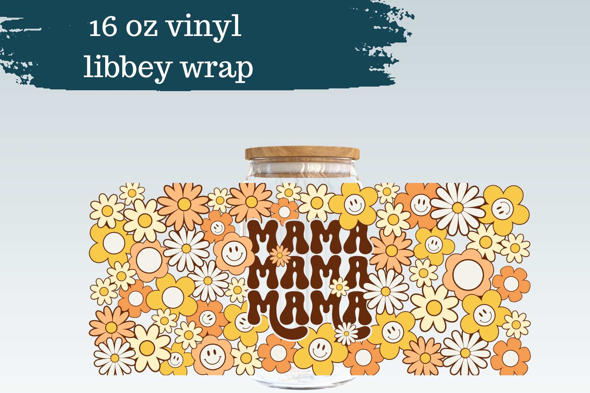 Floral Groovy Mama | 16 oz Libbey Can Glass