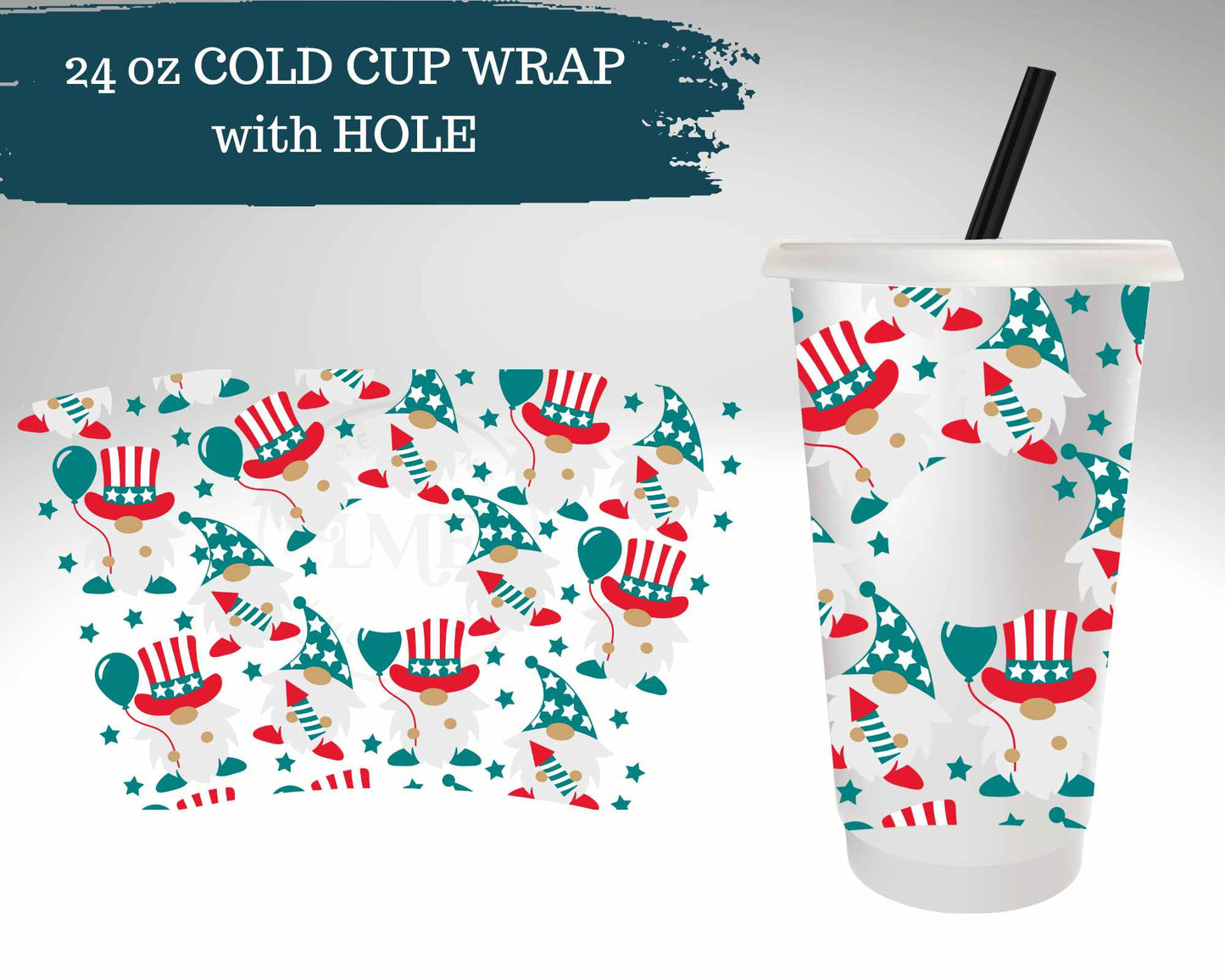 4th of July Gnomes | Cold Cup Wrap