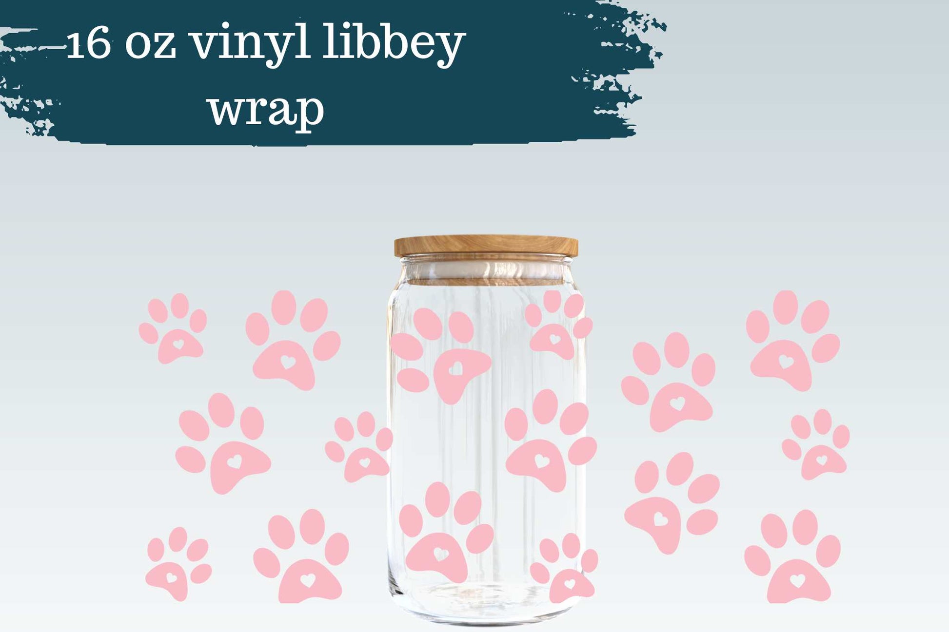 Pink Dog Paws | 16 oz Libbey Can Glass