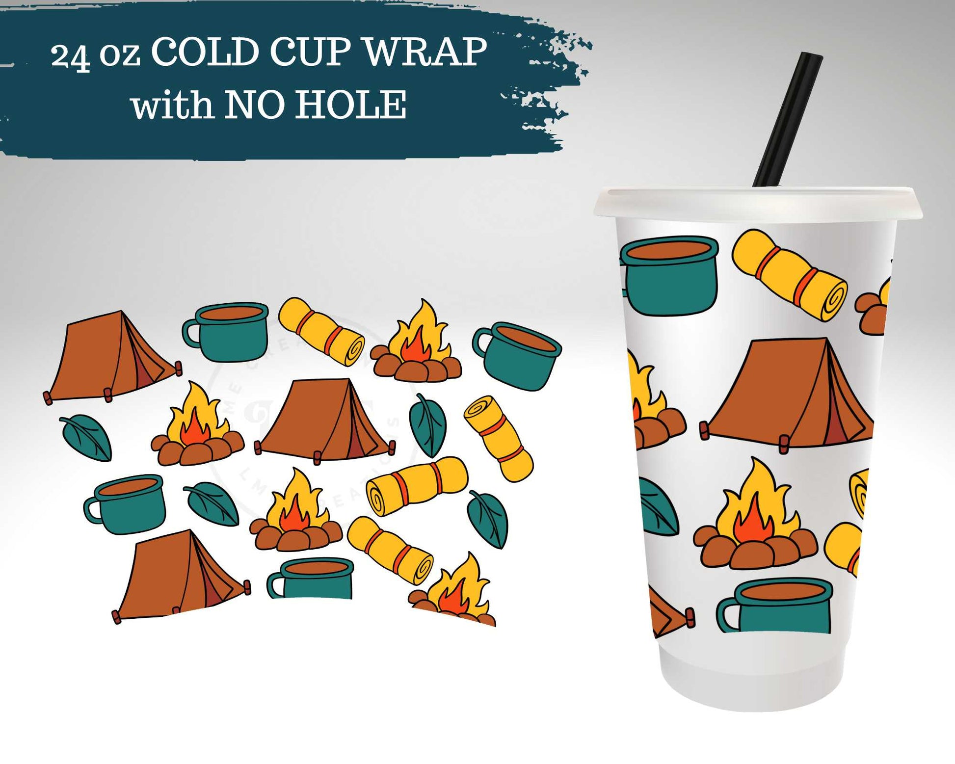Camping | NO HOLE | Cold Cup Wrap