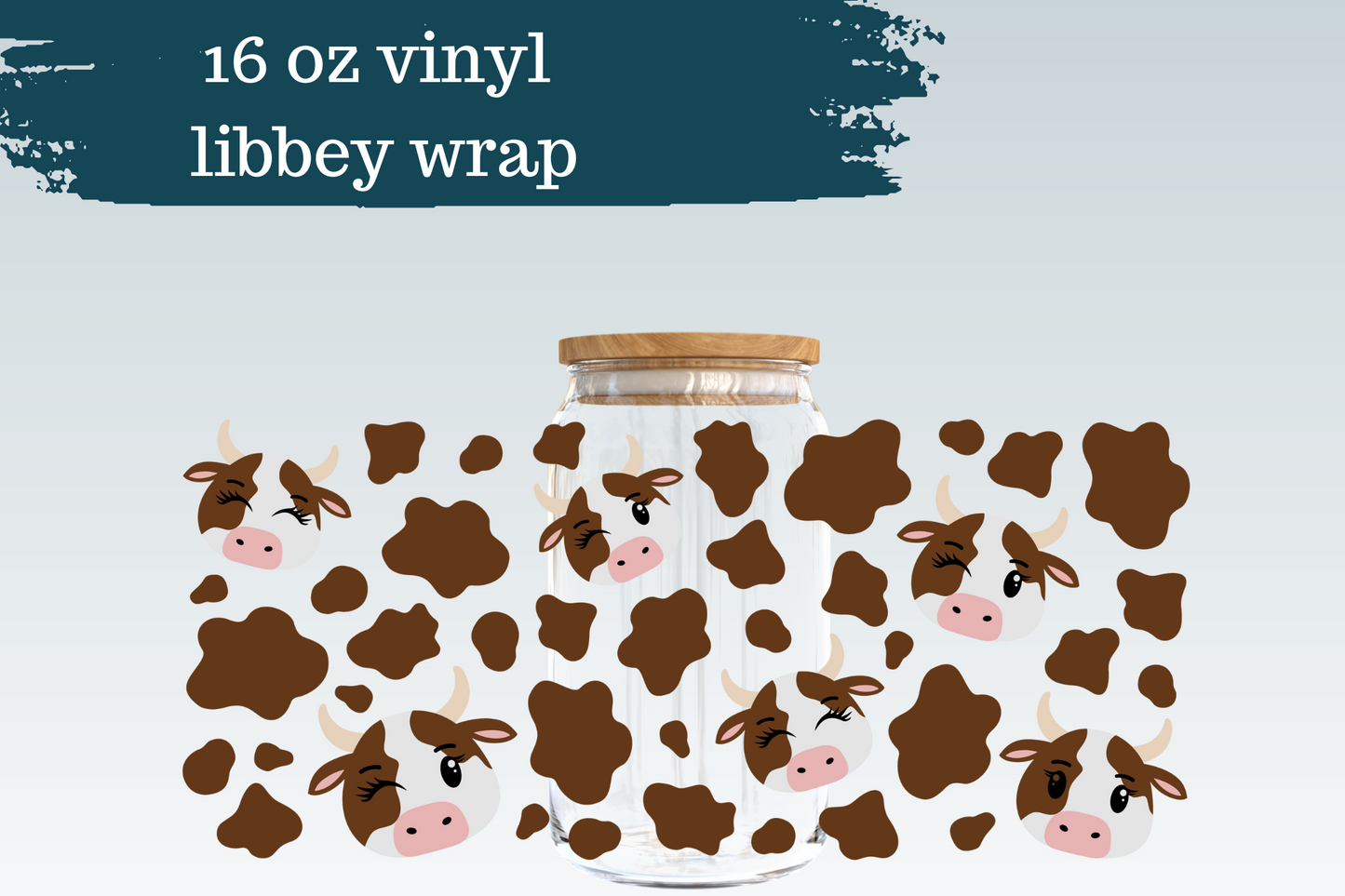 Brown Cow | 16 oz Can Glass Vinyl Wrap