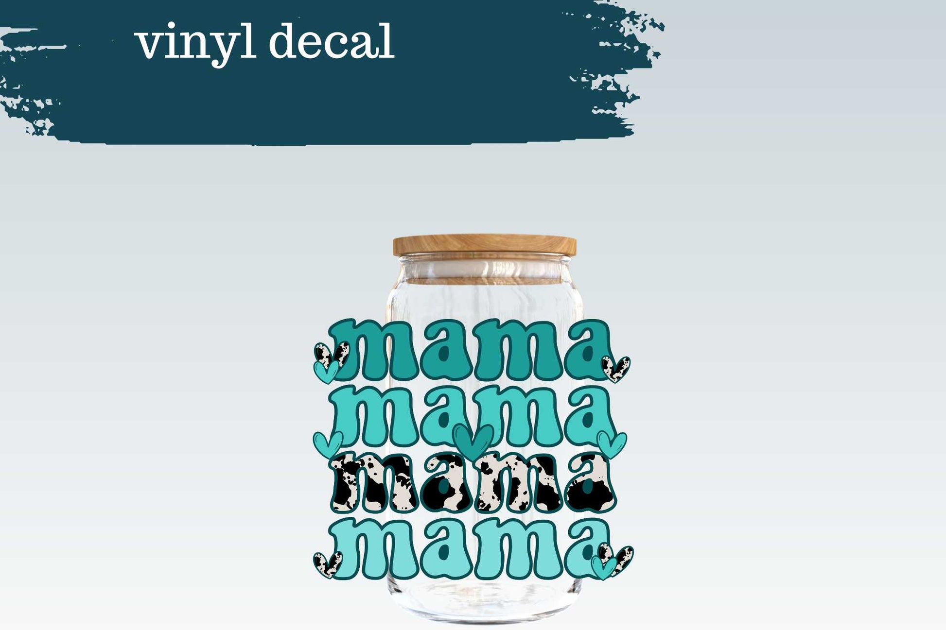 Mama Teal Cowhide | Vinyl Decal