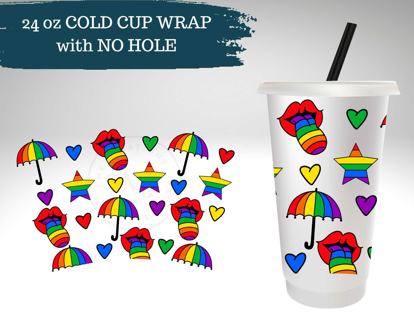 Retro Pride | NO HOLE | Cold Cup Wrap