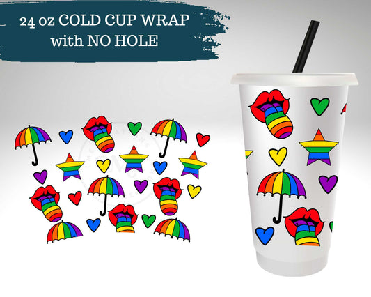 Retro Pride | NO HOLE | Cold Cup Wrap
