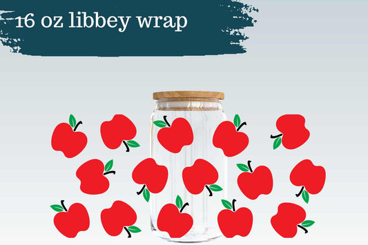 Red Apples | 16 oz Can Glass Wrap