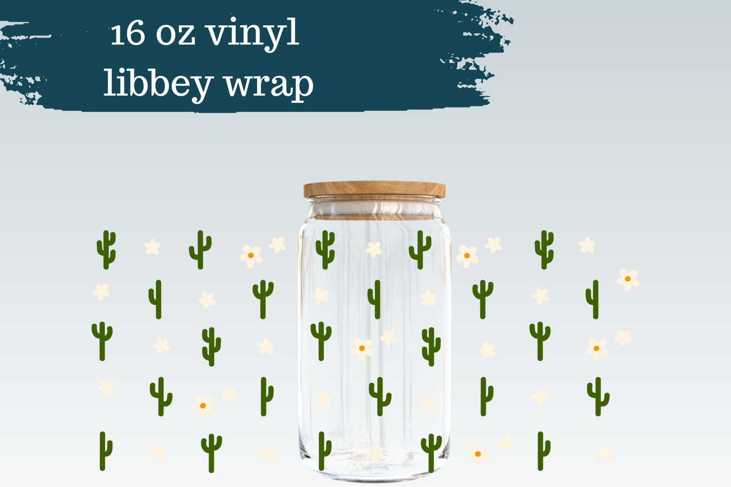 Mini Cactuses | 16 oz Libbey Can Glass
