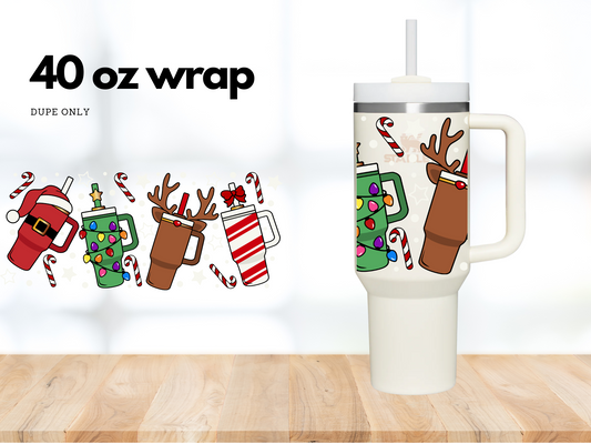 Christmas Cups | Dupe 40 oz Wrap | Vinyl Only