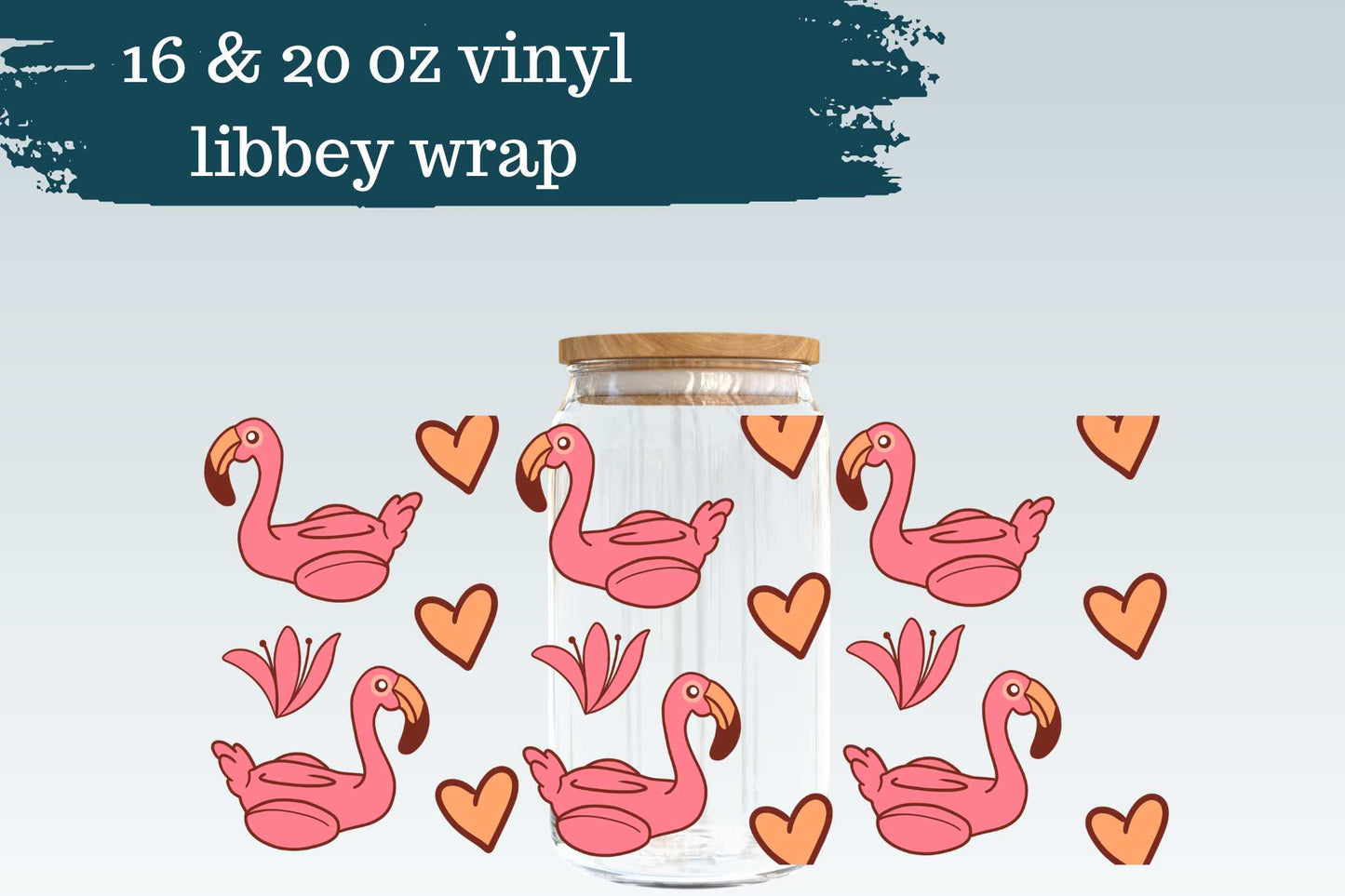 Flamingo Floaties | 16 or 20 oz Libbey Can Glass