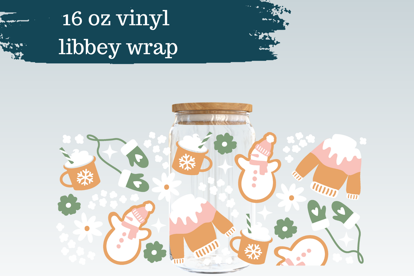 Boho Winter | 16 oz Can Glass Libbey Wrap