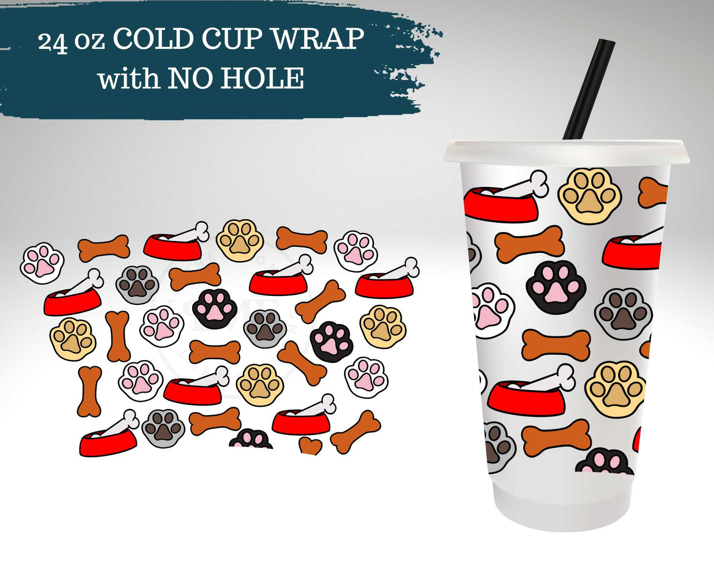 Colorful Dog Mom | NO HOLE | Cold Cup Wrap