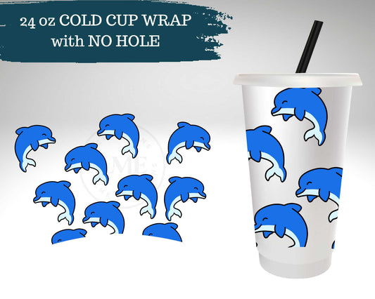 Dolphins | NO HOLE | Cold Cup Wrap