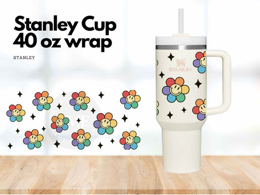 Rainbow Daisies | Stanley 40 oz Wrap | Vinyl Only