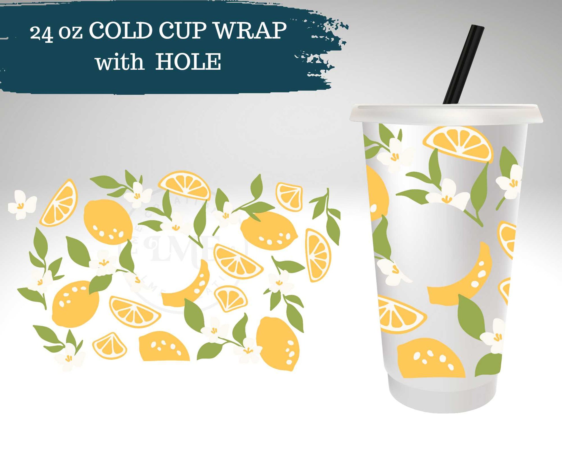 Floral Lemons |  Cold Cup Wrap