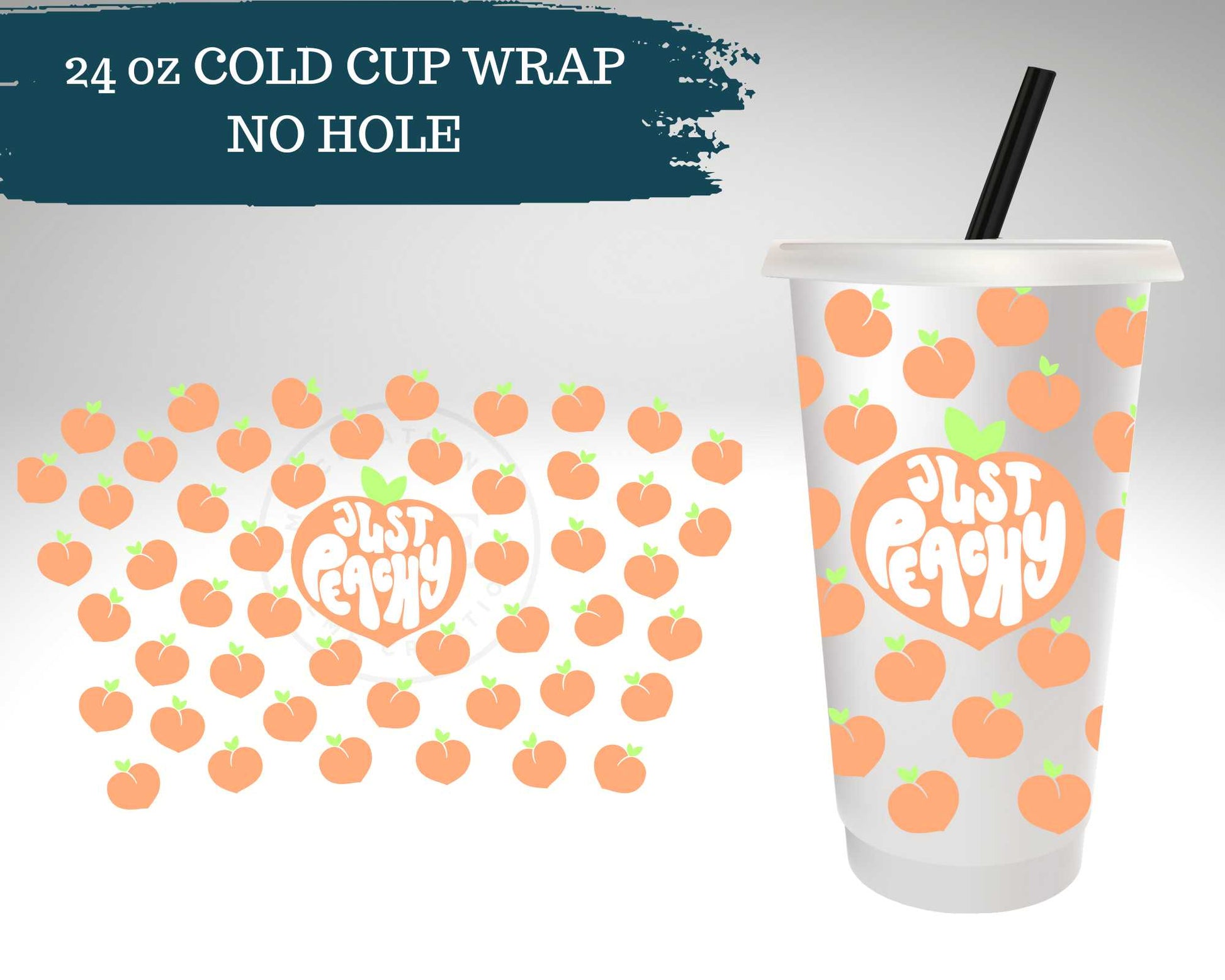 Just Peachy | NO HOLE | 24 oz Cold Cup