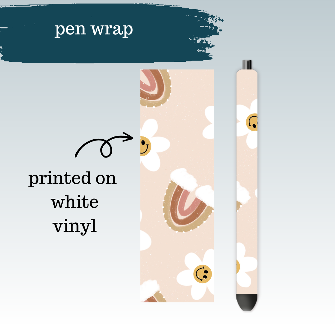 Beige Happy Rainbows | Pen Wrap