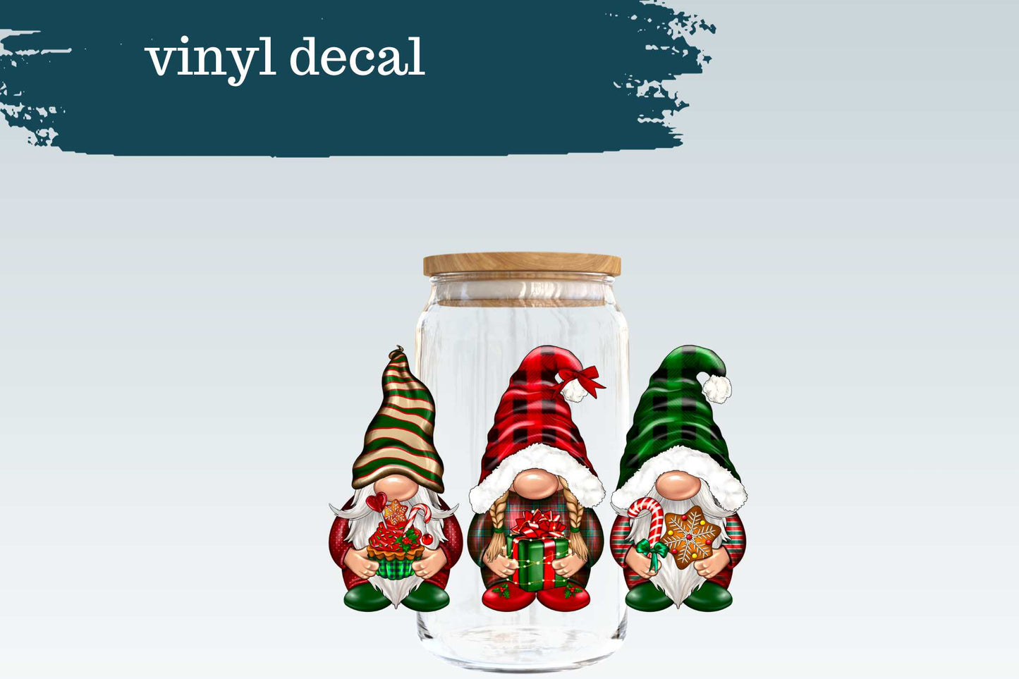 Christmas Plaid Gnome | Vinyl Decal