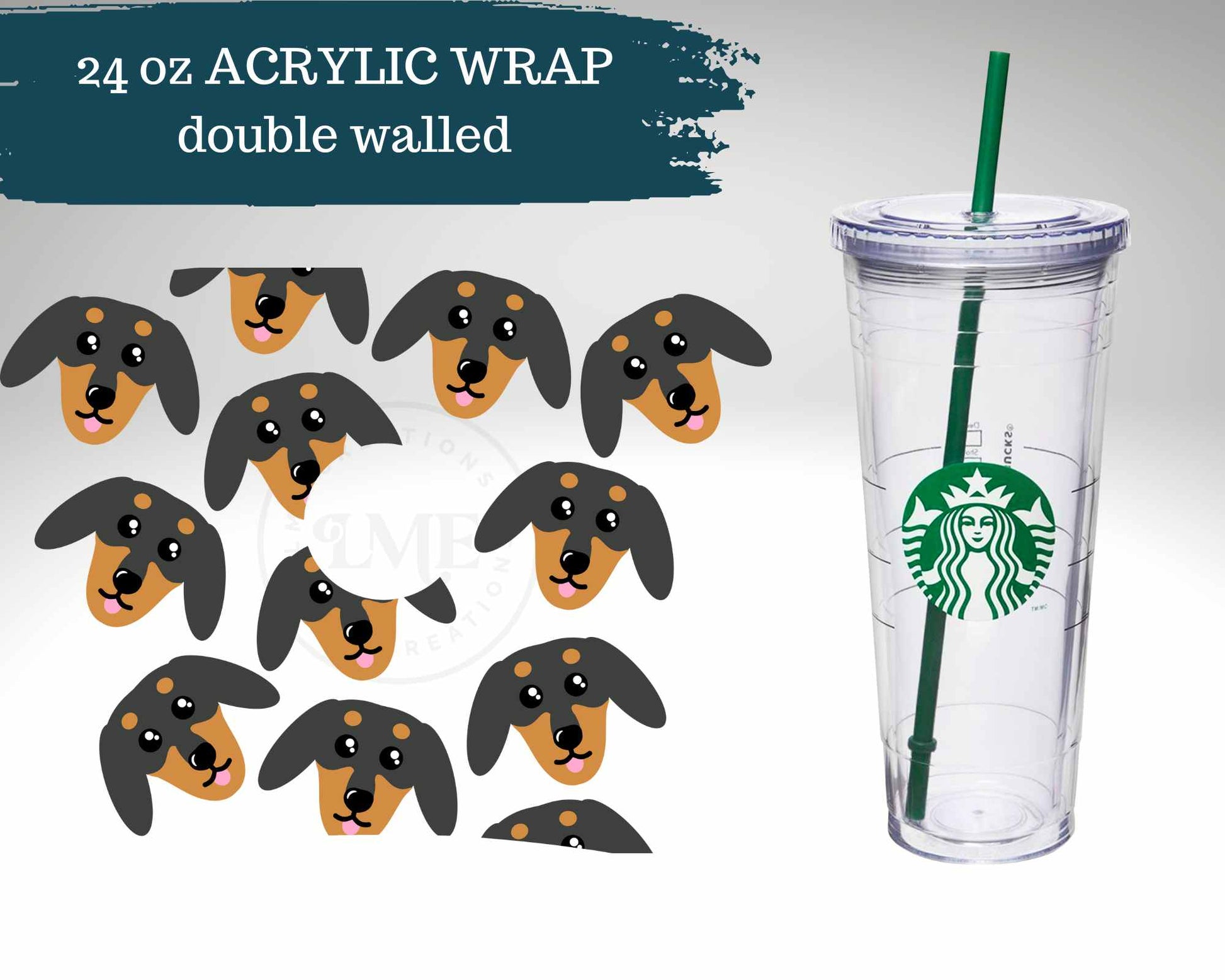 Doberman Dog Breed | 24 oz Acrylic Cup
