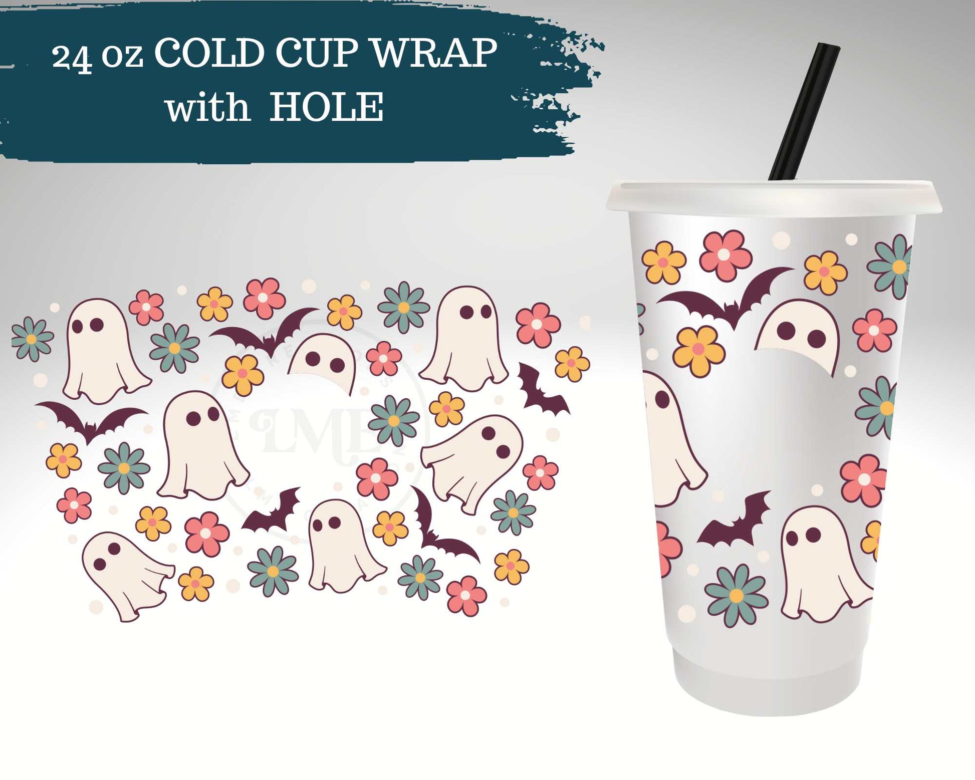 Floral Ghosts |  Cold Cup Wrap