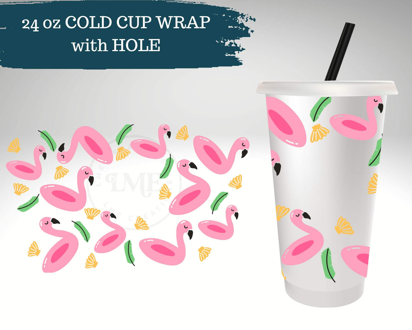 Flamingo Floats | Cold Cup Wrap