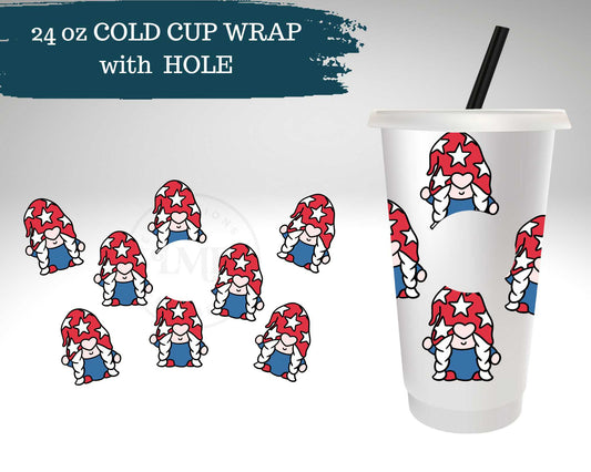 Stars & Stripes Gnomes | Cold Cup Wrap