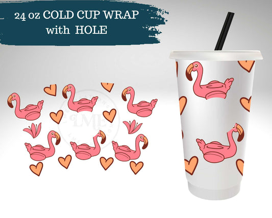 Flamingo Floaties | Cold Cup Wrap