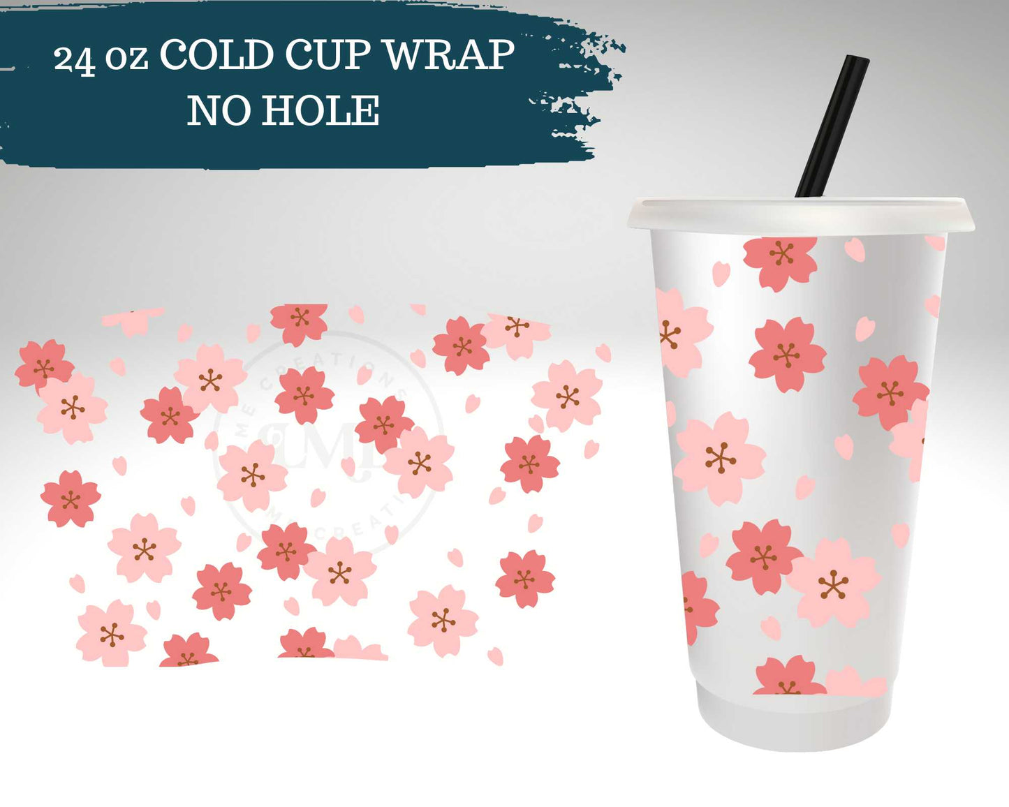 Cherry Blossoms |  NO HOLE | Cold Cup Wrap