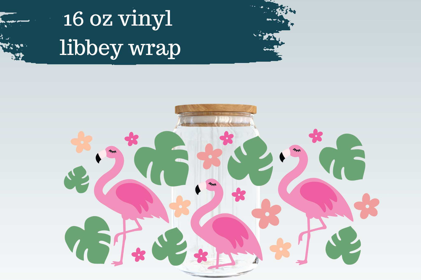 Tropical Flamingo | Can Glass Libbey 16 oz