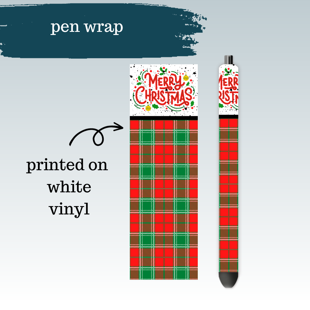 Merry Christmas Plaid | Pen Wrap