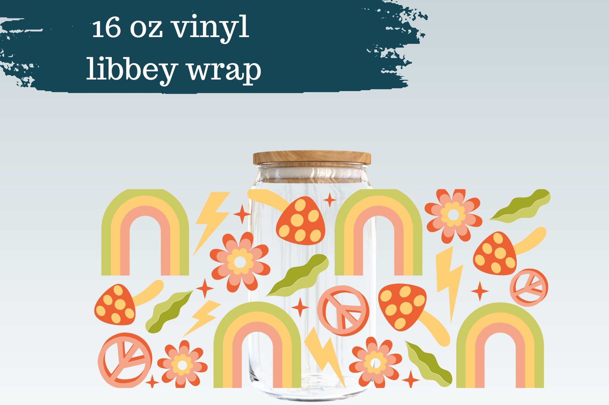 Retro Hippie | 16 oz Glass Can Wrap