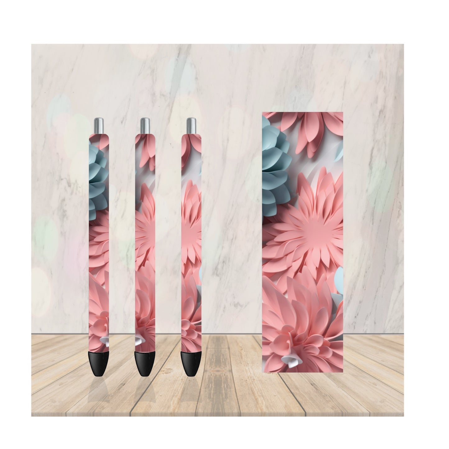 Pink Floral 3D | Pen Wrap