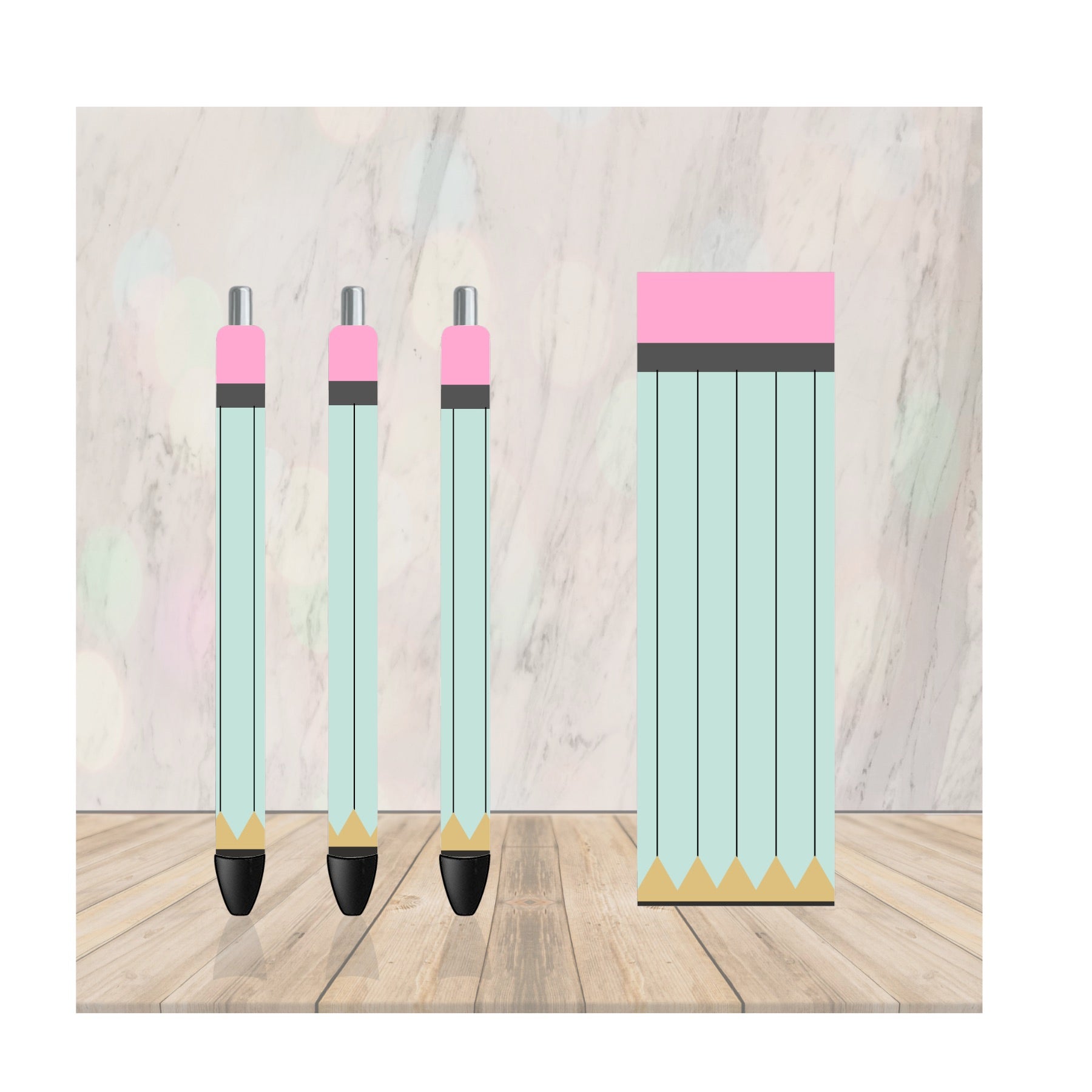 Teal Pencil | Pen Wrap